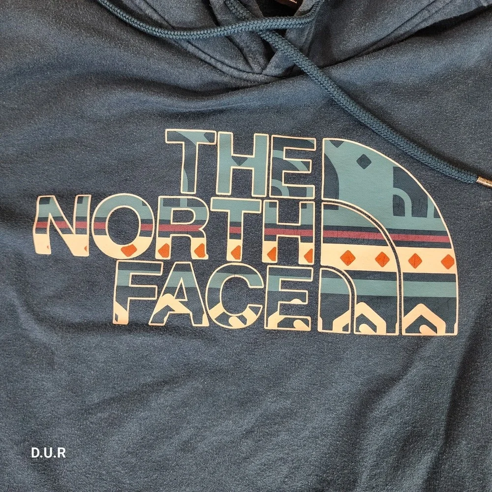 The North Face Hoodie Mens Size‎ Small Standard Fit Blue Sweatshirt Graphic Logo